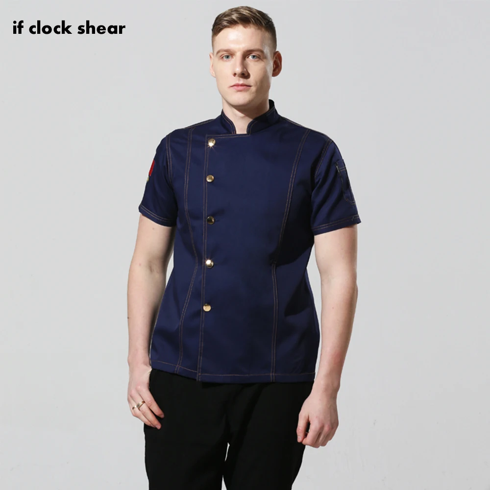 New Unisex Short-sleeved Restaurant Cook Clothes Men Single Breasted Kitchen Cook Uniform High Quality Bakery Waiter Tops Shirt
New Unisex Short-sleeved Restaurant Cook Clothes Men Single Breasted Kitchen Cook Uniform High Quality Bakery Waiter Tops Shirt