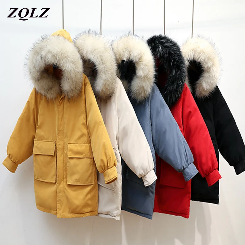 Zqlz Winter Jacket Women Faux Fur Collar Hooded Parka Mujer Thickening Warm Loose Long Outerwear Down Cotton Padded Female Coat
Zqlz Winter Jacket Women Faux Fur Collar Hooded Parka Mujer Thickening Warm Loose Long Outerwear Down Cotton Padded Female Coat