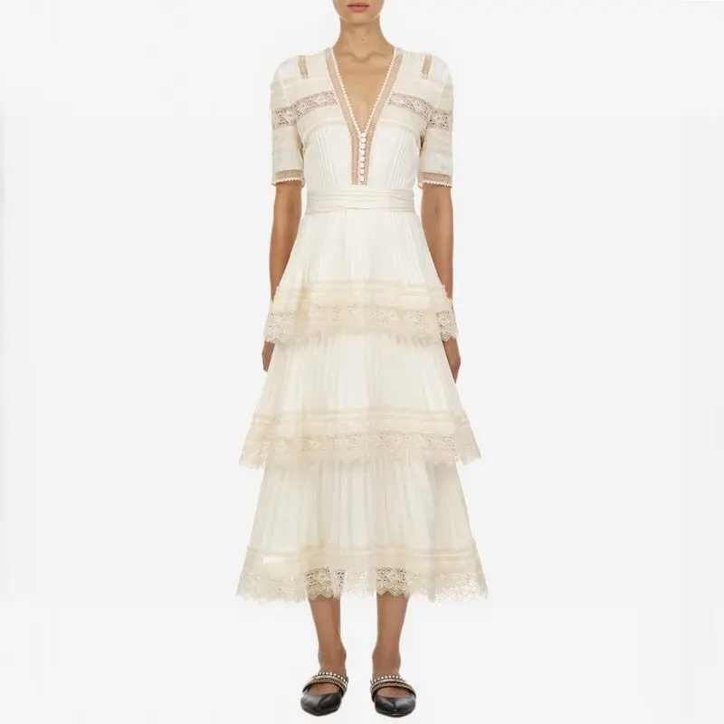 2019 new women dress short sleeve v neck ball gown solid ruffles hollow out lace ladies dresses summer back zipper chic vestidos
2019 new women dress short sleeve v neck ball gown solid ruffles hollow out lace ladies dresses summer back zipper chic vestidos