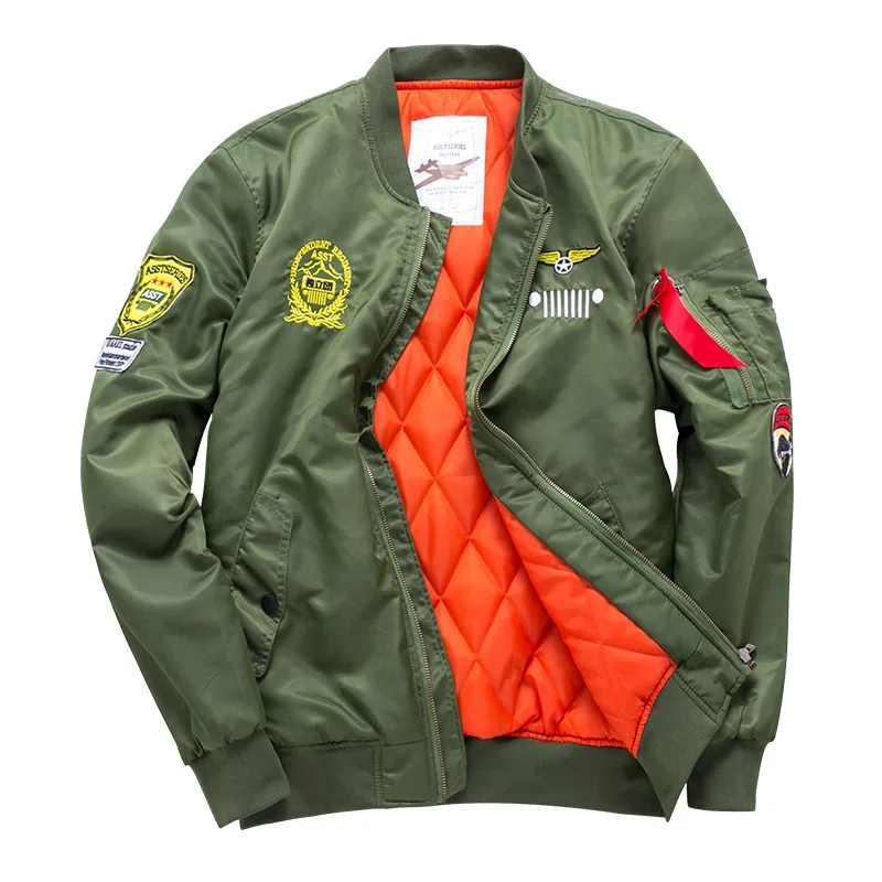 Autumn Winter Air Force One MA01 Bomber jacket Men Fashion Stand Collar Pilot Jackets Men Women Baseball Uniform Warm Parka Coat
Autumn Winter Air Force One MA01 Bomber jacket Men Fashion Stand Collar Pilot Jackets Men Women Baseball Uniform Warm Parka Coat