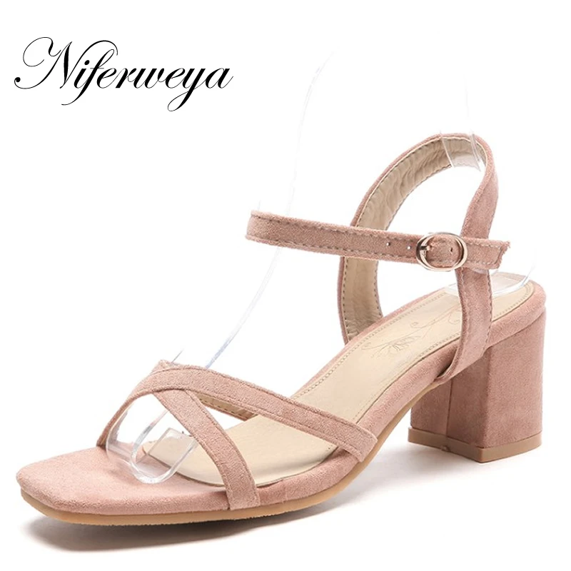 New product Summer women shoes fashion Peep Toe thick heel High heels Big size 32-46 Buckle Strap flock Sandals zapatos mujer
New product Summer women shoes fashion Peep Toe thick heel High heels Big size 32-46 Buckle Strap flock Sandals zapatos mujer