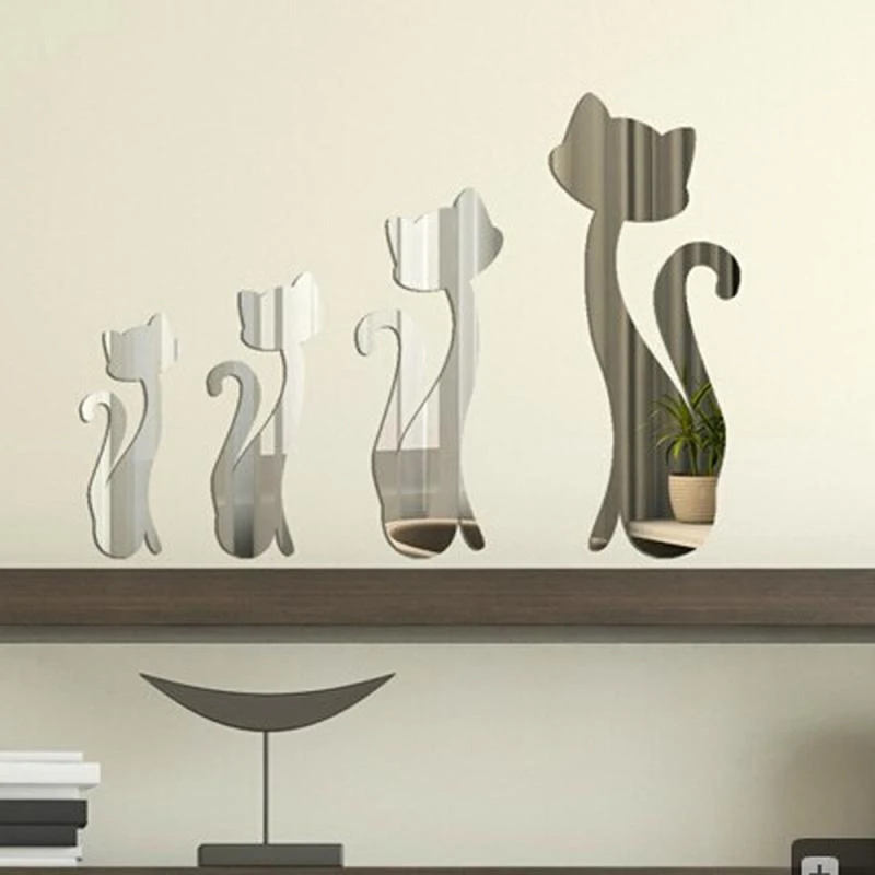 4PCS Lovely Cats Silver Mirror Decoration Home Room Art 3D DIY Removable Waterproof Non-toxic Home Room Decor YH-460535
4PCS Lovely Cats Silver Mirror Decoration Home Room Art 3D DIY Removable Waterproof Non-toxic Home Room Decor YH-460535