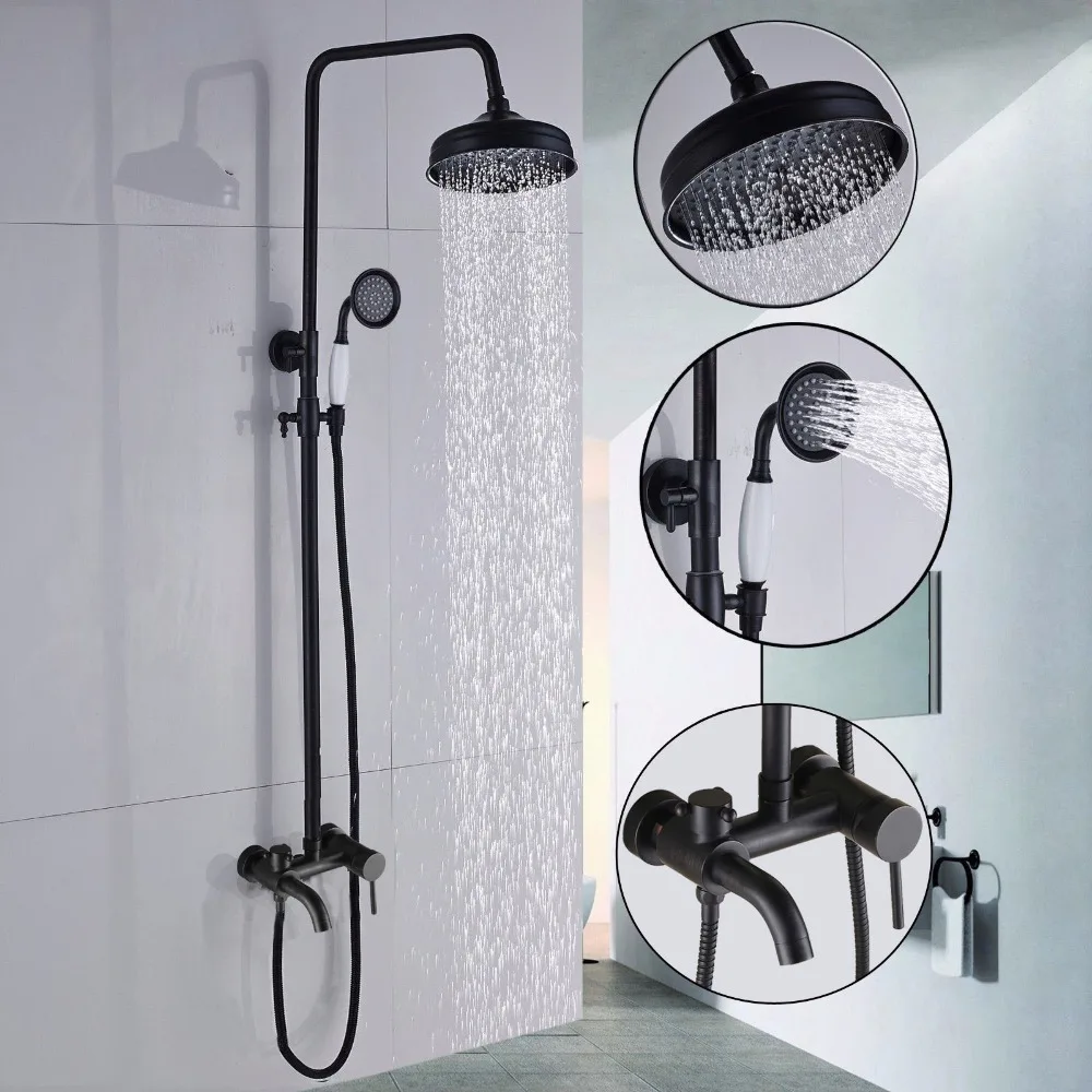 Bathroom Rainfall Shower Faucet Set Single Handle Mixer Tap With Hand Sprayer Wall Mounted Bath Shower Sets KD407
Bathroom Rainfall Shower Faucet Set Single Handle Mixer Tap With Hand Sprayer Wall Mounted Bath Shower Sets KD407