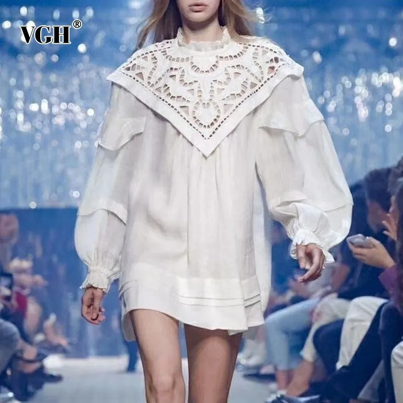 VGH 2019 Summer Hollow Out Mini Women's Dress O Neck Long Lantern Sleeve High Waist Slim Solid A Line Female Dresses Fashion New
VGH 2019 Summer Hollow Out Mini Women's Dress O Neck Long Lantern Sleeve High Waist Slim Solid A Line Female Dresses Fashion New