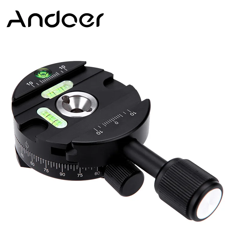Andoer 360 Degree Panoramic Panning Base Head Clamp 1/4 Quick Release Plate with Gradienter for Tripod DSLR Camera
Andoer 360 Degree Panoramic Panning Base Head Clamp 1/4 Quick Release Plate with Gradienter for Tripod DSLR Camera