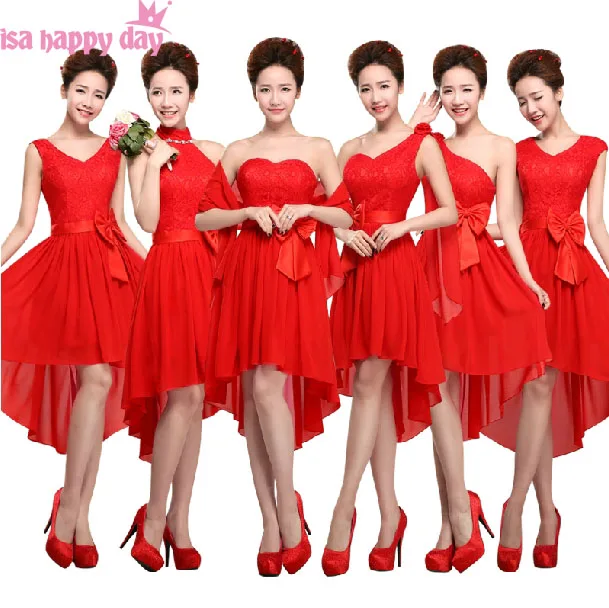 robe de mariee red new arrival bridesmaid short front long back bridesmade dresses 2020 lace dress girls different styles B1360
robe de mariee red new arrival bridesmaid short front long back bridesmade dresses 2020 lace dress girls different styles B1360