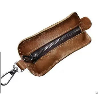 Первый слой кожаной сумки для автомобильных ключей мужской кожаный кошелек |