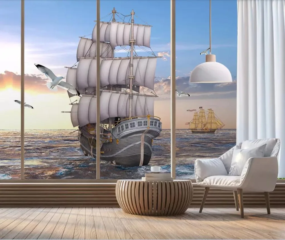 European hd hand painted plain sailing sea sunrise scenery background wall painting
European hd hand painted plain sailing sea sunrise scenery background wall painting