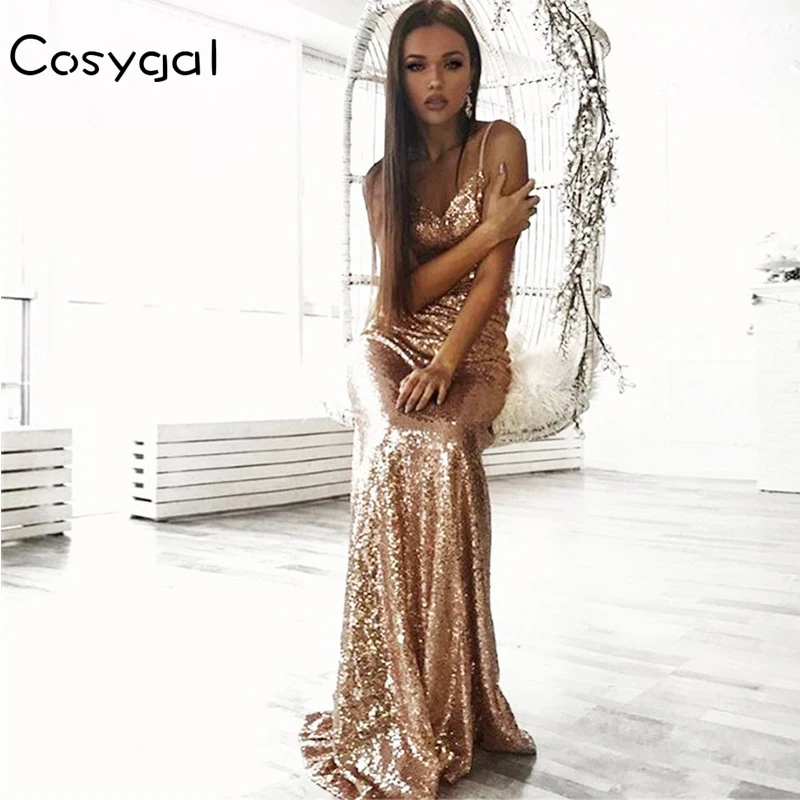 COSYGAL Floor Length Maxi Dress Women Evening Party Sequined Dress Sexy Mesh Long Dress Sleeveless Gold Dresses Vestidos
COSYGAL Floor Length Maxi Dress Women Evening Party Sequined Dress Sexy Mesh Long Dress Sleeveless Gold Dresses Vestidos