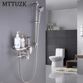 MTTUZK High quality brushed 304 stainless steel shower faucet shower set with bidet spray gun rack multi-function mixing valve
MTTUZK High quality brushed 304 stainless steel shower faucet shower set with bidet spray gun rack multi-function mixing valve