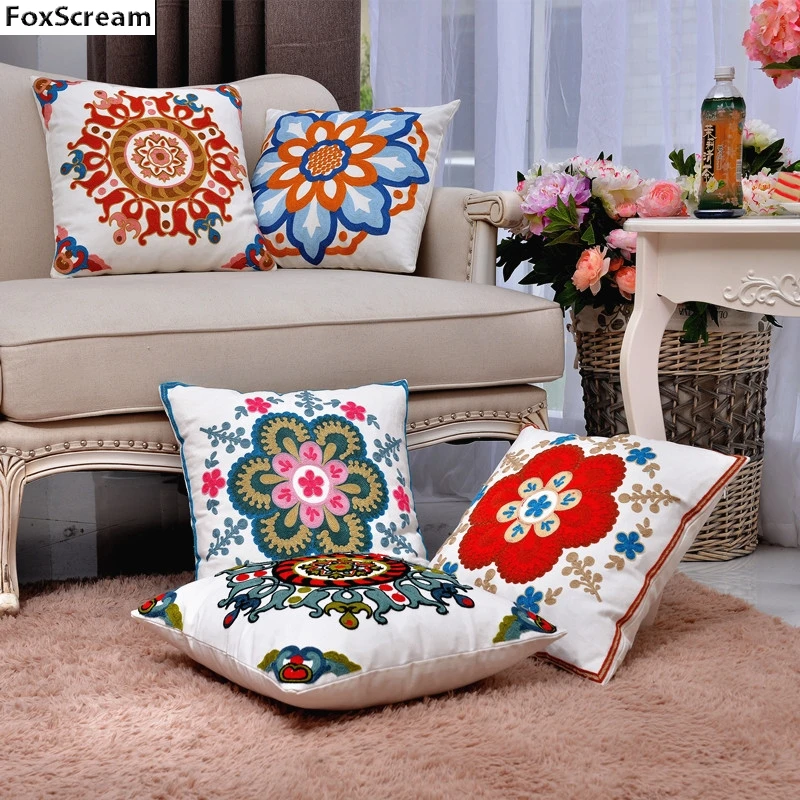 Floral Embroidered Cushions Cover Embroidery Pillow Case Red Decorative Flower Throw Pillow Cover Home Decor for sofa 45x45cm
Floral Embroidered Cushions Cover Embroidery Pillow Case Red Decorative Flower Throw Pillow Cover Home Decor for sofa 45x45cm