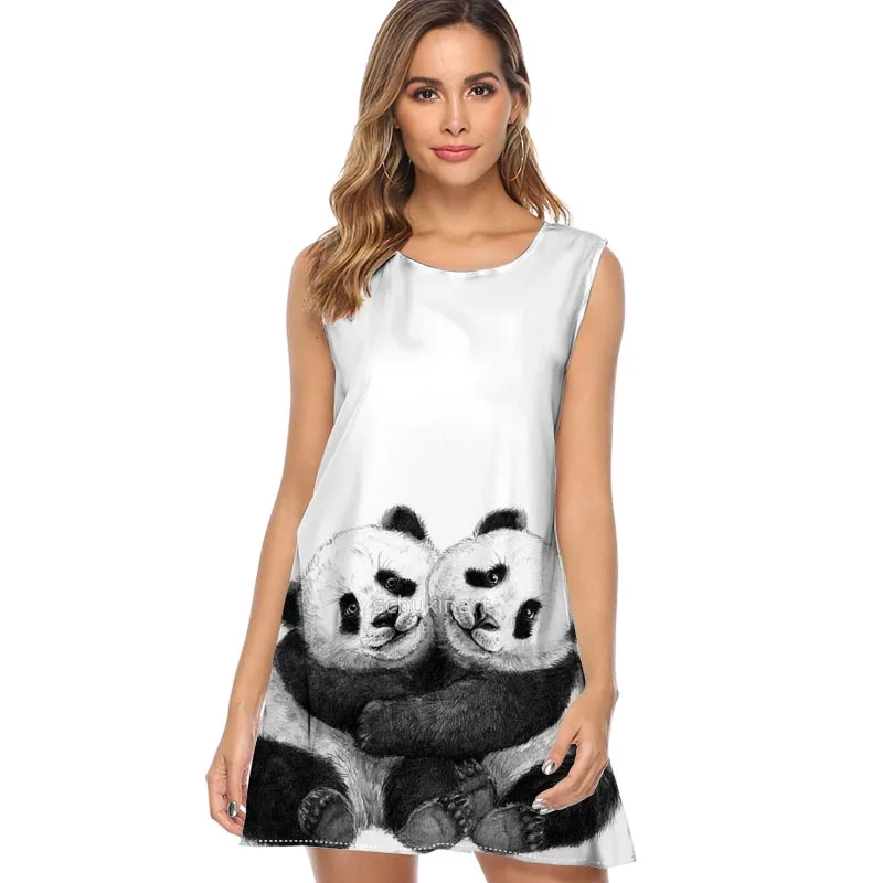 Pandas babies hugs Cute Dress new summer Women Dress Print Sleeveless Summer Dress 2019 New Casual loose mini Dresses
Pandas babies hugs Cute Dress new summer Women Dress Print Sleeveless Summer Dress 2019 New Casual loose mini Dresses