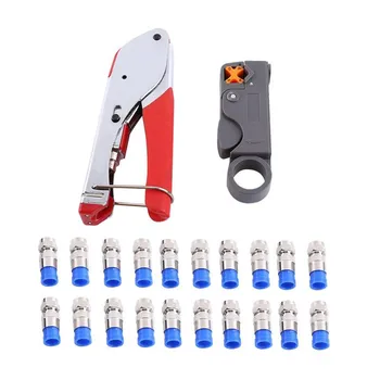 Hot Sell Wire Stripping Squeezing Pliers Coaxial Cable Cold Press Clamp RG59 RG6 Cable TV Crimping Tool Set with 20 F Heads
Hot Sell Wire Stripping Squeezing Pliers Coaxial Cable Cold Press Clamp RG59 RG6 Cable TV Crimping Tool Set with 20 F Heads