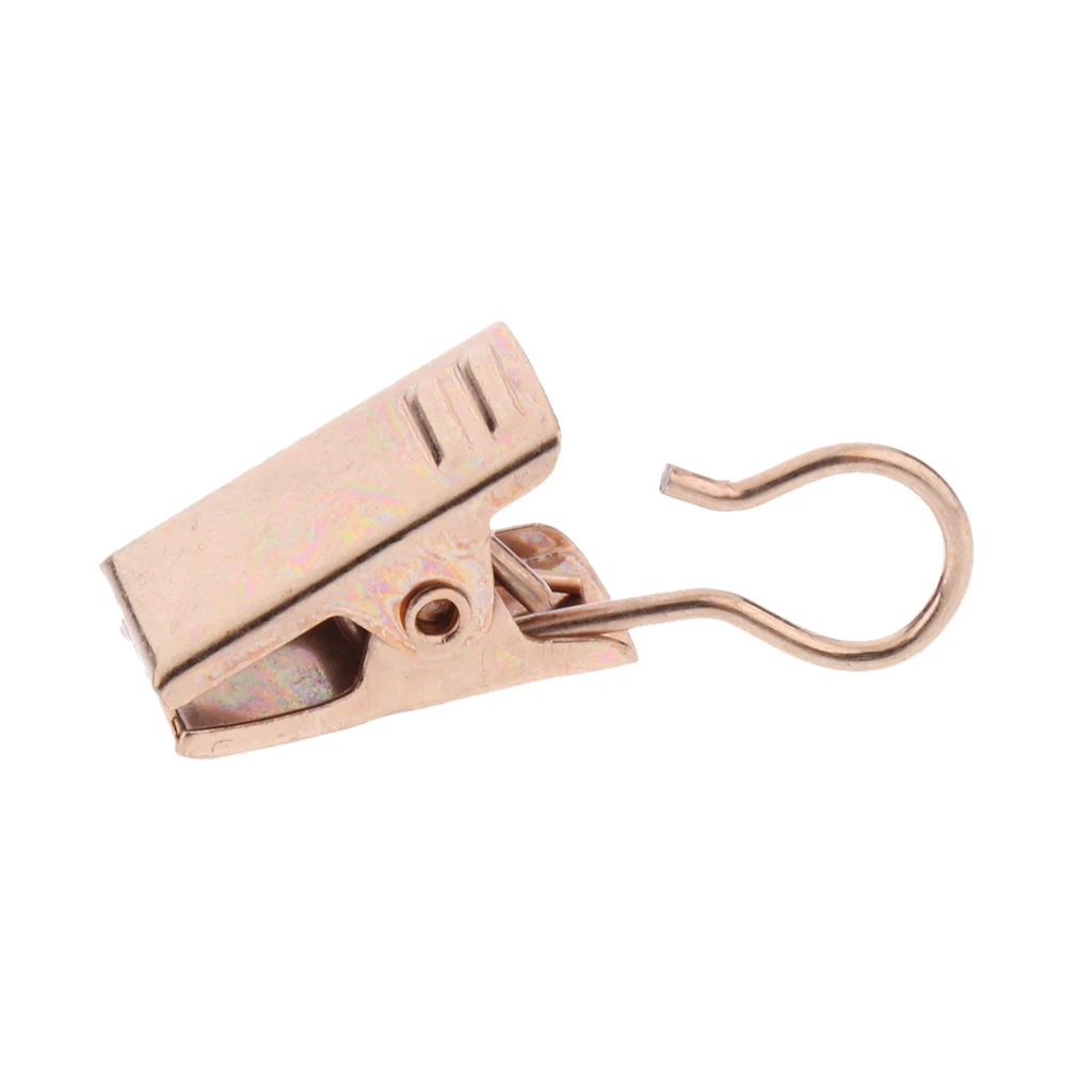 MagiDeal 30-Pack Window Curtain Clips with Hook/Drapery Clips Hanging Hook Hanger Gold 32mm