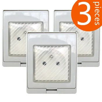 3 pieces French family waterproof wall power outlet waterproof grade IP55 wall power socket CR-FR
3 pieces French family waterproof wall power outlet waterproof grade IP55 wall power socket CR-FR