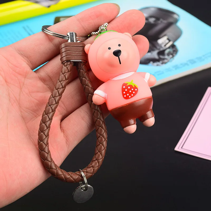 Korean Fashion Cartoon Bear Keychains Creative Cute Strawberry Bears Keychain Keyring Bag Purse Charm Birthday Gift for Women
Korean Fashion Cartoon Bear Keychains Creative Cute Strawberry Bears Keychain Keyring Bag Purse Charm Birthday Gift for Women