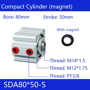 SDA80*50-S Free shipping 80mm Bore 50mm Stroke Compact Air Cylinders SDA80X50-S Dual Action Air Pneumatic Cylinder
SDA80*50-S Free shipping 80mm Bore 50mm Stroke Compact Air Cylinders SDA80X50-S Dual Action Air Pneumatic Cylinder