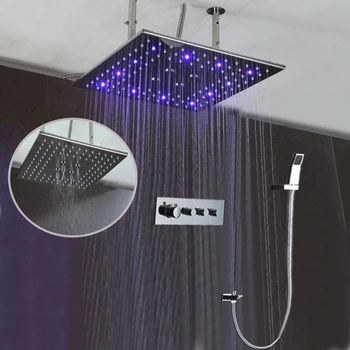 Bathroom LED Shower Set 16 inch Ceiling Mounted Rainfall Misty Shower Thermostatic Shower Mixing Valve SPA Shower Set
Bathroom LED Shower Set 16 inch Ceiling Mounted Rainfall Misty Shower Thermostatic Shower Mixing Valve SPA Shower Set
