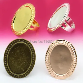 Blank Ring Settings with 18x25mm 20mm Bezel Resin Cabochon Base Adjustable Rings Findings DIY Making Multi-color Plated 
Blank Ring Settings with 18x25mm 20mm Bezel Resin Cabochon Base Adjustable Rings Findings DIY Making Multi-color Plated