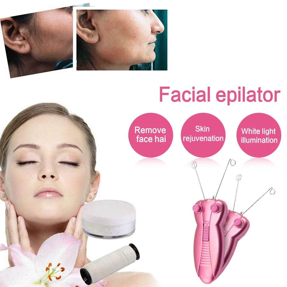 Electric Face Hair Remover Machine Epilator Body Face Razor Shaving Cotton Thread Depilator Beauty Tool Hair Removal For Woman
Electric Face Hair Remover Machine Epilator Body Face Razor Shaving Cotton Thread Depilator Beauty Tool Hair Removal For Woman