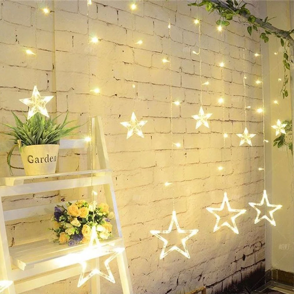 2.5M 138 leds Christmas LED Lights Romantic Fairy Star LED Curtain String Lighting For Holiday Wedding Garland Party Decoration
2.5M 138 leds Christmas LED Lights Romantic Fairy Star LED Curtain String Lighting For Holiday Wedding Garland Party Decoration