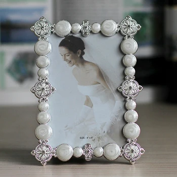 European Rectangle Shaped Shiny Silver Plating with White Beaded and Jeweled 4x6 inches Metal Photo Frame
European Rectangle Shaped Shiny Silver Plating with White Beaded and Jeweled 4x6 inches Metal Photo Frame
