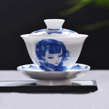 165ML Jingdezhen Blue and white porcelain Gaiwan Collection Hand Painted Classic Beauty Pattern Tea Pot Teapot Master Tea Bowls
165ML Jingdezhen Blue and white porcelain Gaiwan Collection Hand Painted Classic Beauty Pattern Tea Pot Teapot Master Tea Bowls