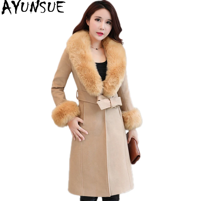 AYUNSUE Woolen Coat Plus Size Faux Fur Collar Jackets For Women Winter 2019 Long Yellow Wool Coats Ladies Casaco Feminino KJ217
AYUNSUE Woolen Coat Plus Size Faux Fur Collar Jackets For Women Winter 2019 Long Yellow Wool Coats Ladies Casaco Feminino KJ217