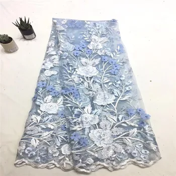 HFX 3d African Lace Fabric Powder Blue Beaded Embroidery French Lace 5 Yards Nigeria Wedding Dress Net Lace Fabric X1143-3
HFX 3d African Lace Fabric Powder Blue Beaded Embroidery French Lace 5 Yards Nigeria Wedding Dress Net Lace Fabric X1143-3