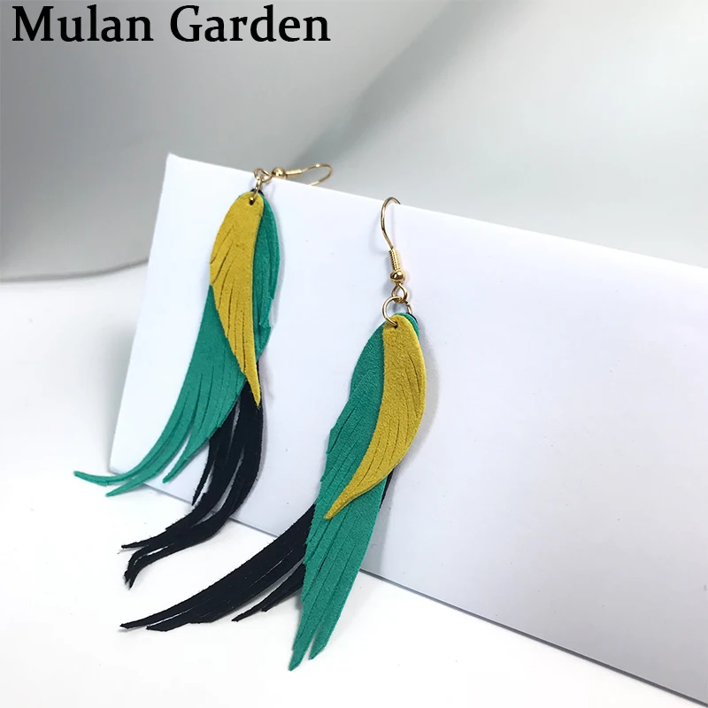 M&G Angel Wing Genuine Goat Leather Tassel Earrings for Women Three Layeres Statement Dangle Earring Fashion Jewelry Accessories
M&G Angel Wing Genuine Goat Leather Tassel Earrings for Women Three Layeres Statement Dangle Earring Fashion Jewelry Accessories