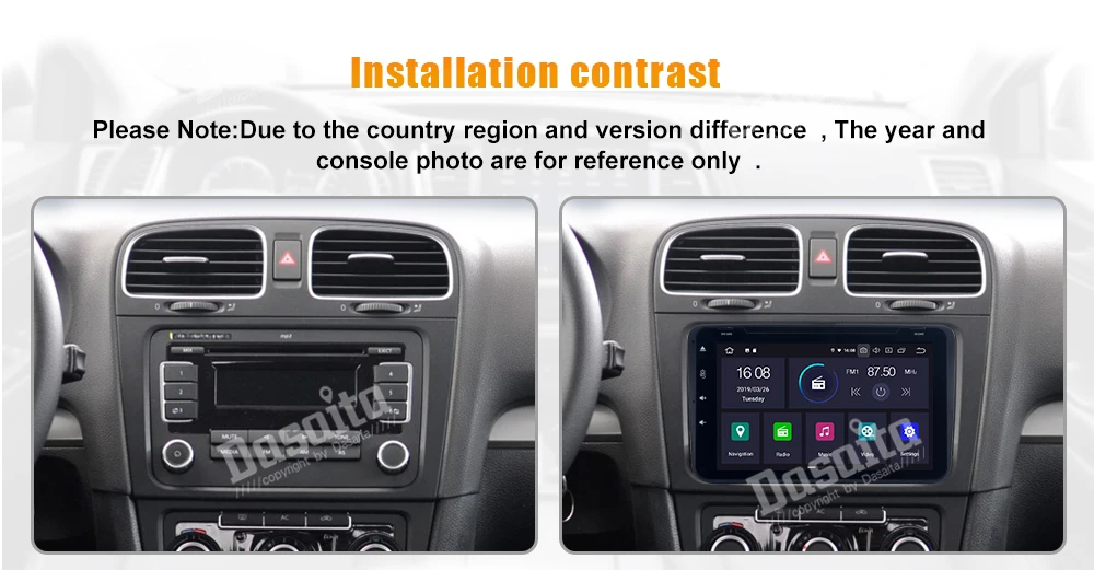 Sale Car Android 9.0 GPS Navigator 2 din Radio Player for Altea Seat Leon Alhambra Toledo with 8" Multi Touch Screen 16GB ROM 6