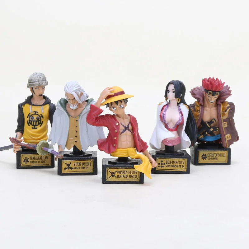 5pcs/set Anime One Piece Figure Luffy Boa Hancock Silvers Rayleigh Law Eustass Head Carving Statue PVC Action Figure Toys
5pcs/set Anime One Piece Figure Luffy Boa Hancock Silvers Rayleigh Law Eustass Head Carving Statue PVC Action Figure Toys
