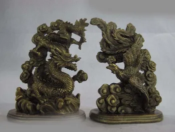 WBY 5 Chinese Brass Copper Dragon phenix in extremely good fortune Feng shui Statue SD 506
WBY 5 Chinese Brass Copper Dragon phenix in extremely good fortune Feng shui Statue SD 506