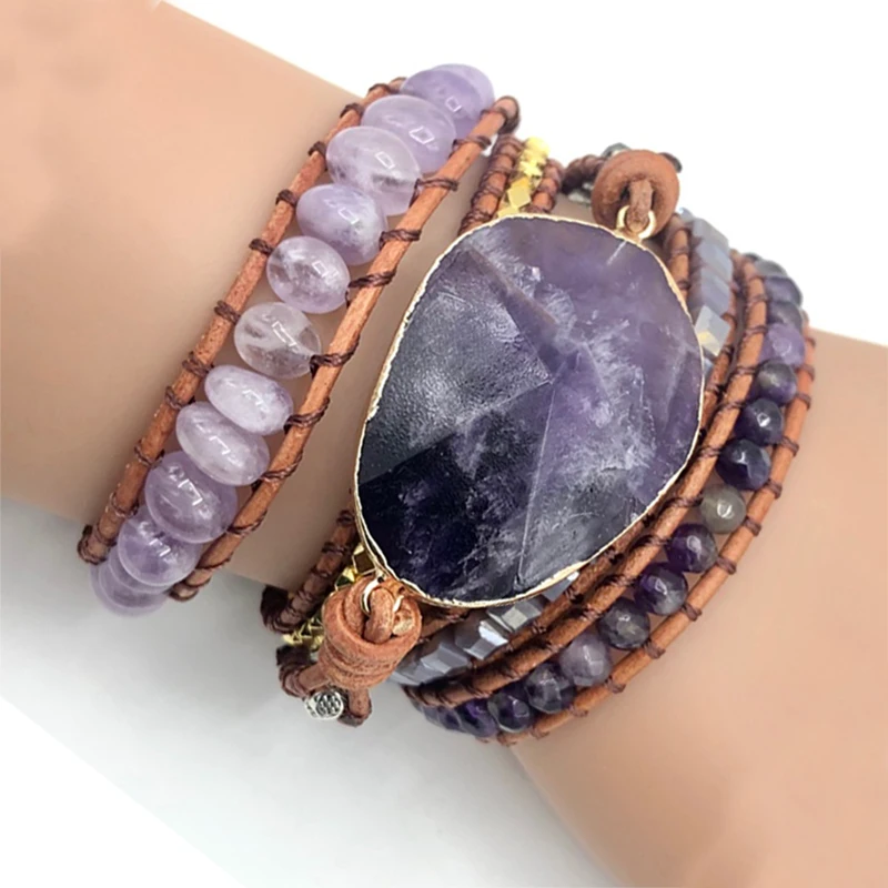 Fashion Bracelets for Women Natural Stones Crystal Quartz Charm 5 Strands Wrap Bracelets Handmade Boho Leather Bracelet Jewelry
Fashion Bracelets for Women Natural Stones Crystal Quartz Charm 5 Strands Wrap Bracelets Handmade Boho Leather Bracelet Jewelry