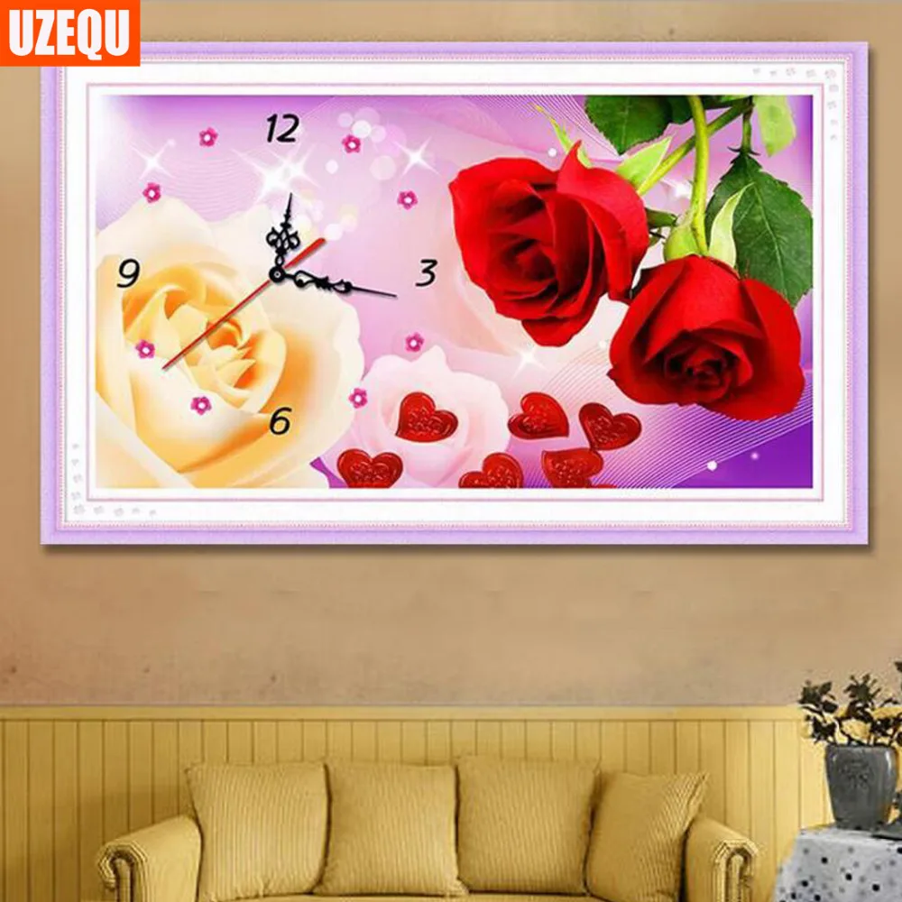 UzeQu Full Diamond Embroidery Wall Clock 5D DIY Diamond Painting Cross Stitch Flower Rose Watch Diamond Mosaic Rhinestones Decor
UzeQu Full Diamond Embroidery Wall Clock 5D DIY Diamond Painting Cross Stitch Flower Rose Watch Diamond Mosaic Rhinestones Decor
