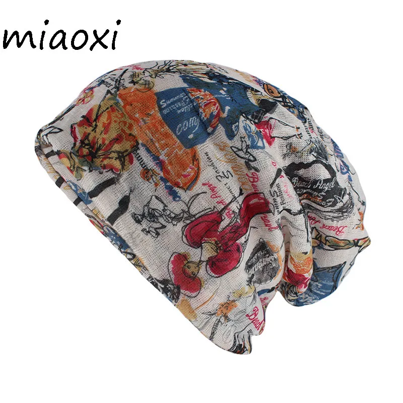 

New Style Floral Women Hat Fashion Summer Rayon Beauty Beanies Skullies Adult Girl's Gorros Double Used Hats Scarf Sale