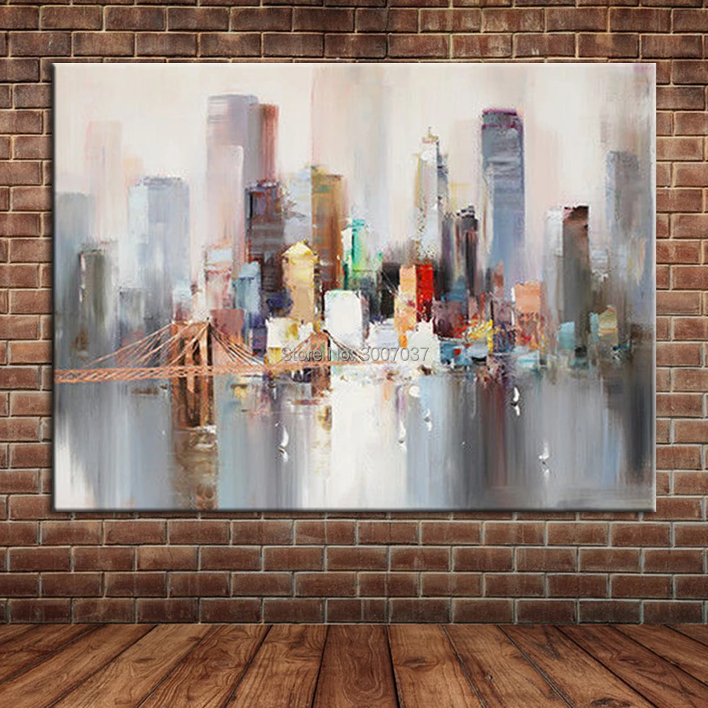 Modern Landscape New York Bridge Hand Painted Canvas Oil Painting Abstract City Building Wall Picture for Living Room
Modern Landscape New York Bridge Hand Painted Canvas Oil Painting Abstract City Building Wall Picture for Living Room