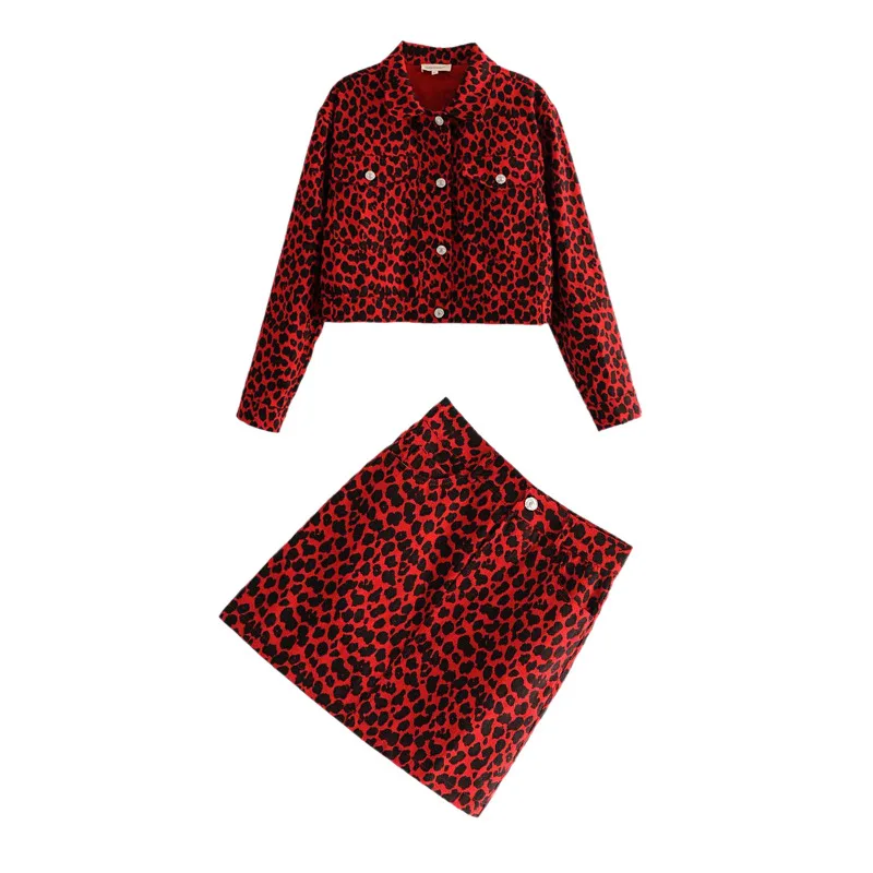 Set women's two-piece 2019 autumn section new leopard print lapels loose long-sleeved short jacket + high waist mini skirt skirt
Set women's two-piece 2019 autumn section new leopard print lapels loose long-sleeved short jacket + high waist mini skirt skirt