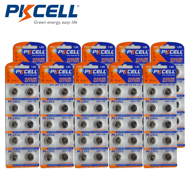100pcs/10cards PKCELL AG13 LR44 357A S76E G13 Button Coin Cell Battery 1.5V Alkaline For calculator 0%Hg
100pcs/10cards PKCELL AG13 LR44 357A S76E G13 Button Coin Cell Battery 1.5V Alkaline For calculator 0%Hg