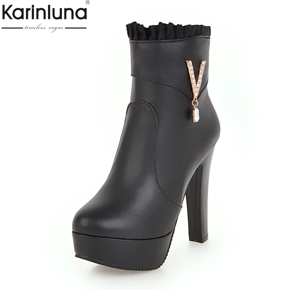 KarinLuna 2018 Plus Size 33-46 Chunky High Heels Winter Party Boots Woman Shoes Hot Sale Platform Shoes Woman Ankle Boots
KarinLuna 2018 Plus Size 33-46 Chunky High Heels Winter Party Boots Woman Shoes Hot Sale Platform Shoes Woman Ankle Boots