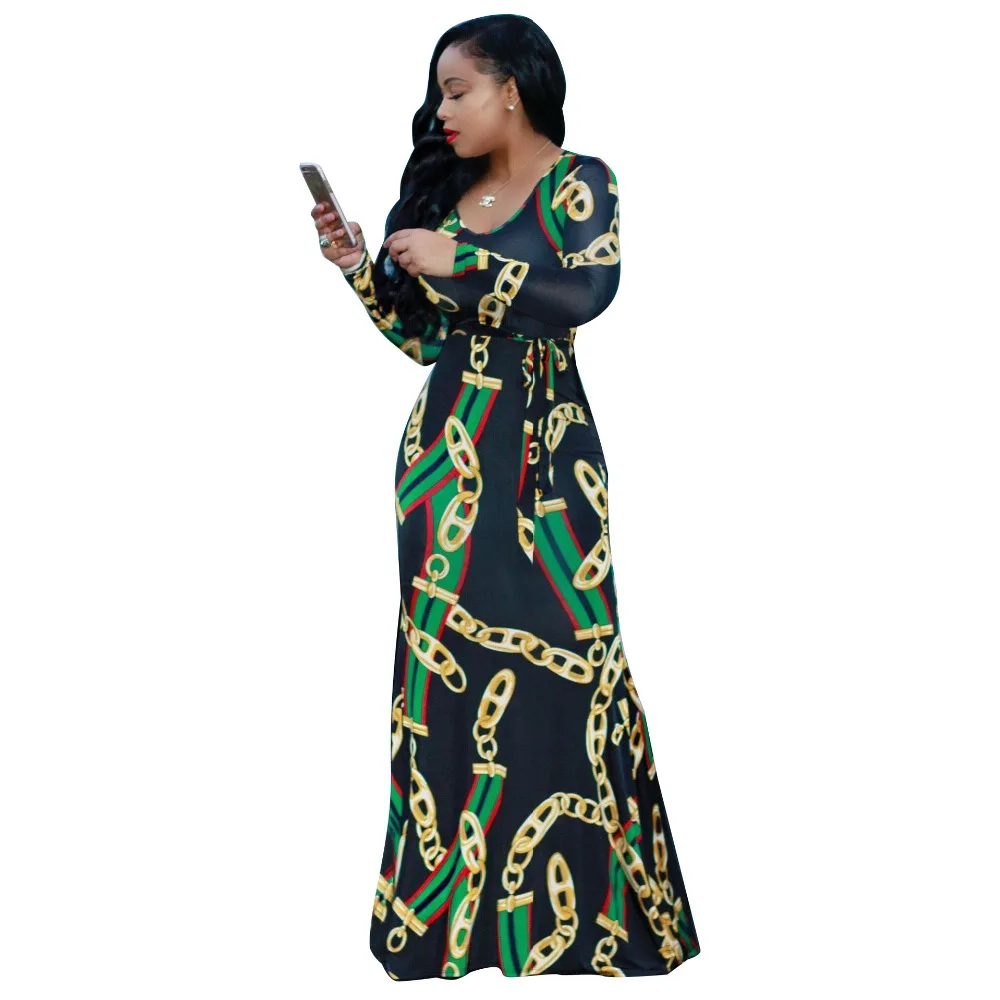 Ladies Blue/Red Golden Chains Printed Maxi Dress S-XXXL Plus Size Woman Autumn Winter Casual O Neck Long Sleeve Belted Dresses
Ladies Blue/Red Golden Chains Printed Maxi Dress S-XXXL Plus Size Woman Autumn Winter Casual O Neck Long Sleeve Belted Dresses