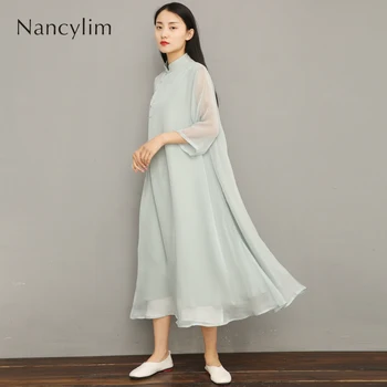 Gentlewoman Dress Spring Summer Retro Fairy Tea Clothing Lady's Chinese Dress Literary Long Dress Dresses for Mom Nancylim
Gentlewoman Dress Spring Summer Retro Fairy Tea Clothing Lady's Chinese Dress Literary Long Dress Dresses for Mom Nancylim
