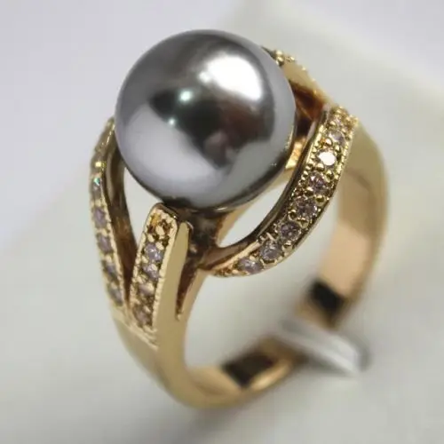 FREE shipping> 18K gold plated 12mm Gray Shell Pearl Ring AAA Grade 4size choose 02
FREE shipping> 18K gold plated 12mm Gray Shell Pearl Ring AAA Grade 4size choose 02