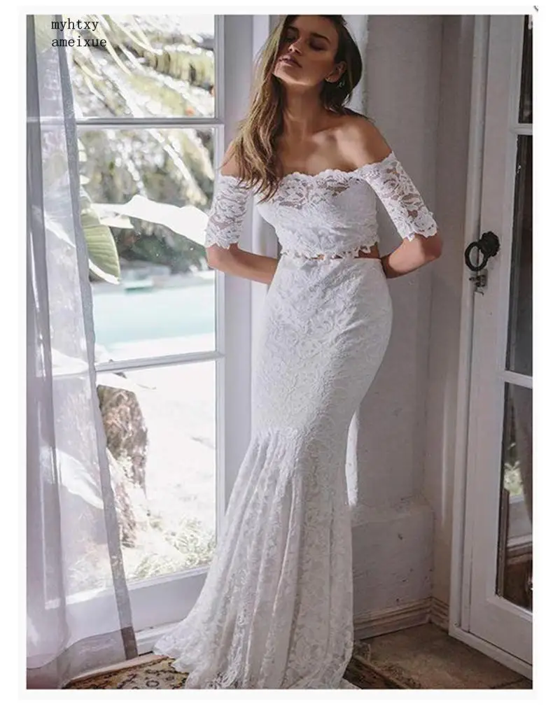 Lace Beach Cheap Wedding Dress Mermaid White 2 Pieces Boat-neck Elegant Wedding Gowns 2020 Simple Mermaid Bridal Gown China
Lace Beach Cheap Wedding Dress Mermaid White 2 Pieces Boat-neck Elegant Wedding Gowns 2020 Simple Mermaid Bridal Gown China