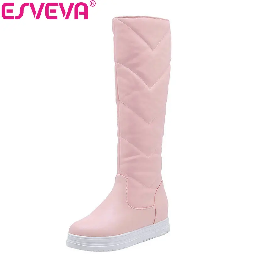 ESVEVA 2019 Women Shoes Round Toe PU Knee-high Boots height increasing Elegant Snow Boots for Woman med Heels Slip on Size 34-43
ESVEVA 2019 Women Shoes Round Toe PU Knee-high Boots height increasing Elegant Snow Boots for Woman med Heels Slip on Size 34-43
