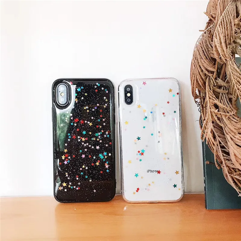 Cute Glitter Candy Color Stars Phone Case for iPhone 6 6s 7 8 Plus Case for iPhone X XS XR XSMax Transparent Black Phone Covers
Cute Glitter Candy Color Stars Phone Case for iPhone 6 6s 7 8 Plus Case for iPhone X XS XR XSMax Transparent Black Phone Covers