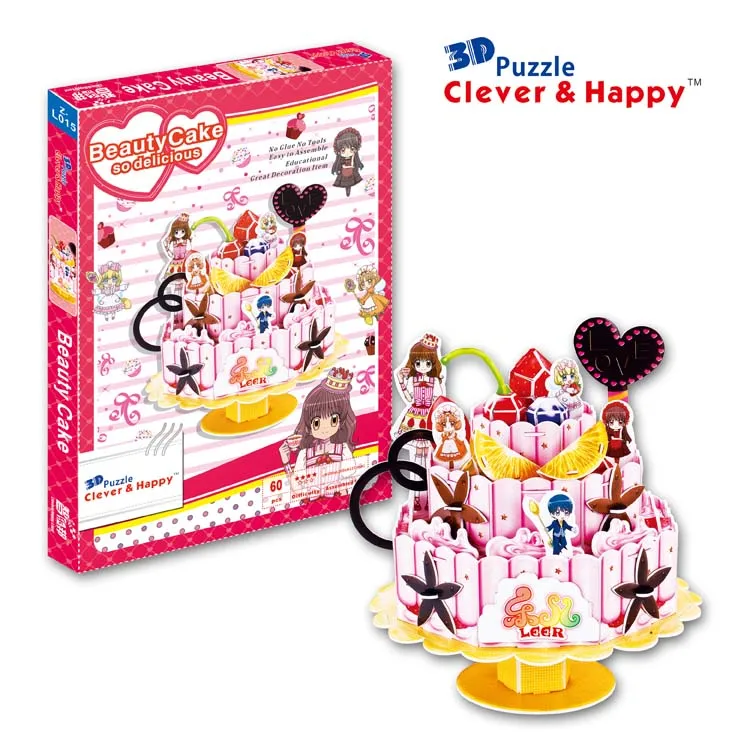 New 2014 Clever&Happy 3d puzzle cake child puzzle early learning toy paper handmade model learning & education
New 2014 Clever&Happy 3d puzzle cake child puzzle early learning toy paper handmade model learning & education