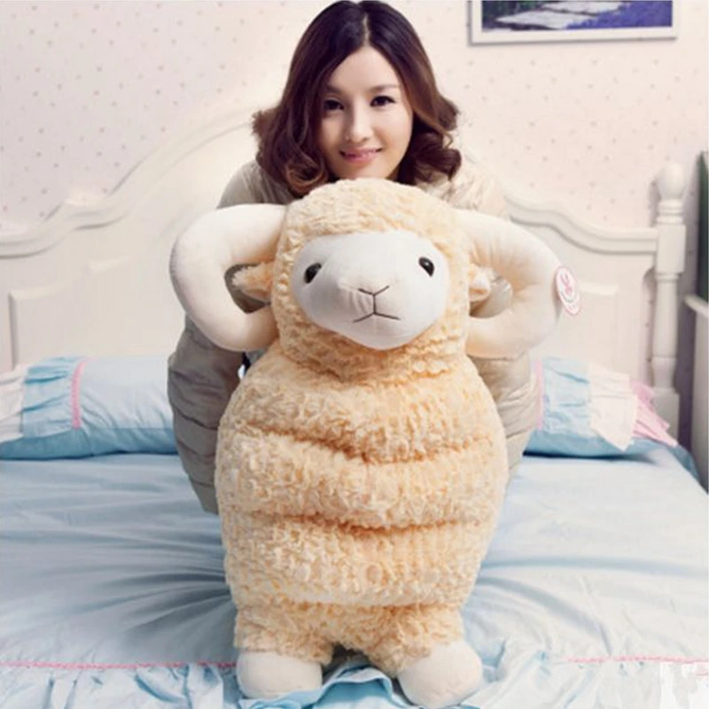 Dorimytrader cuddly soft animal goat plush toy big stuffed cartoon sheep doll pillow gift for children decoration 24inch 60cm DY61891 (10)