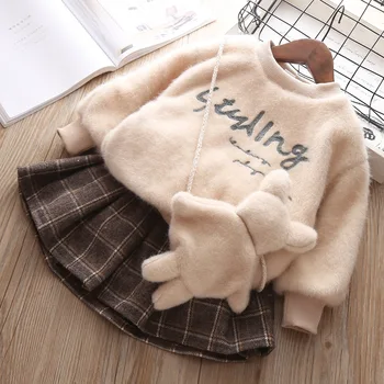 New Letter Full Vestido Infantil Baby Girl's Plush Fleece Warm Hedge Fleece Dress Autumn Winter Outfit Sweater Skirt Two Suit
New Letter Full Vestido Infantil Baby Girl's Plush Fleece Warm Hedge Fleece Dress Autumn Winter Outfit Sweater Skirt Two Suit