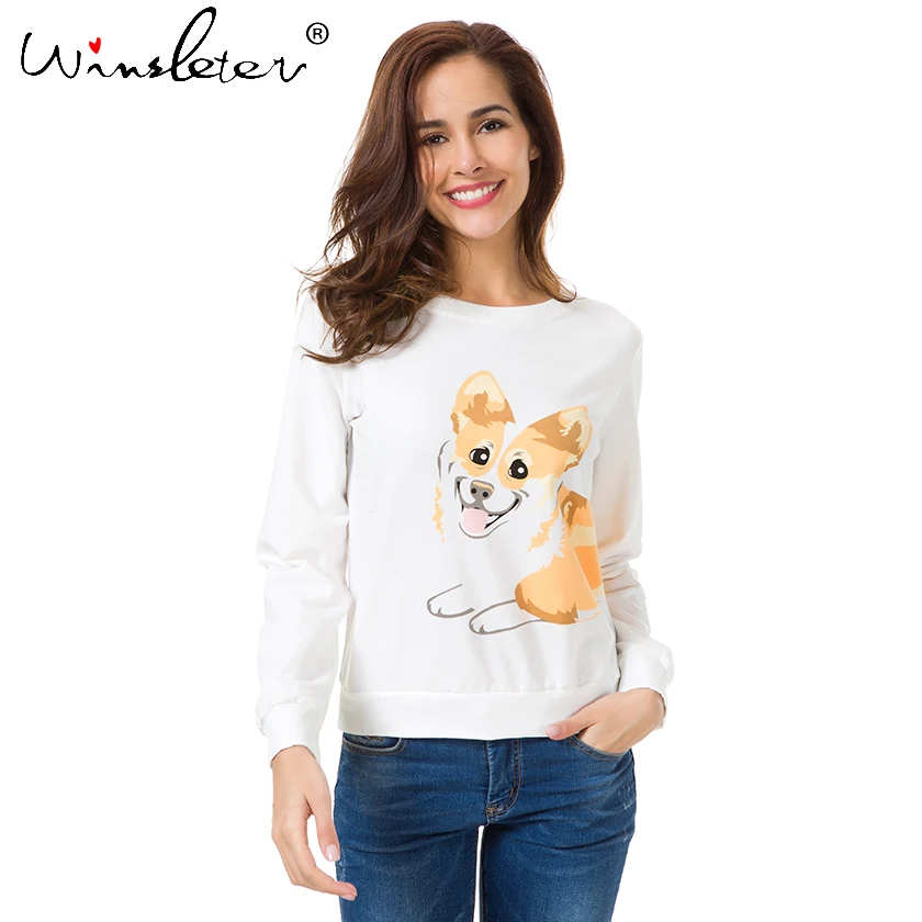 New 2019 Corgi Print Hoodie Sweatshirt Women Cute Sweatshirt Tops For Big Women Dog Print Casual O neck T61206
New 2019 Corgi Print Hoodie Sweatshirt Women Cute Sweatshirt Tops For Big Women Dog Print Casual O neck T61206